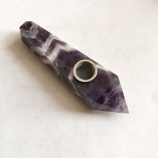 Natural dream amethyst smoking pipe original stone crystal pipe smoking