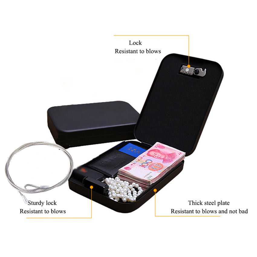 Portable Safe Box Jewelry Jewelry Cash Car Safe Box