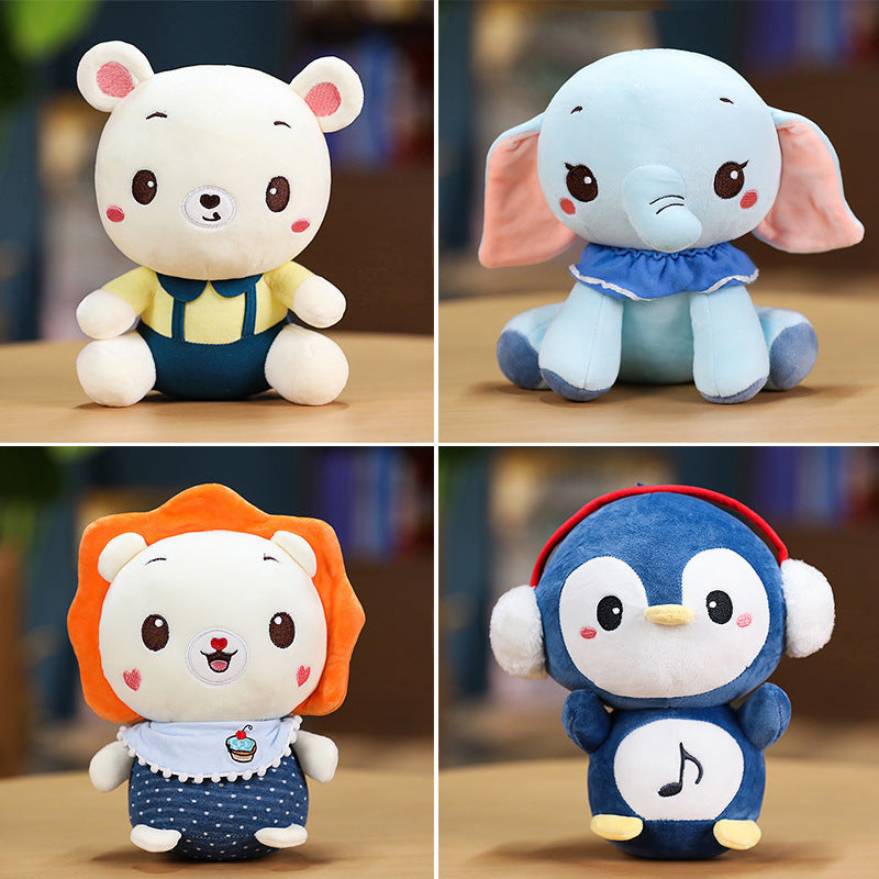 Super Cute 23cm  Ear Elephant Earmuffs Penguins Lion White Bear Plush Baby Toys Stuffed Soft Cartoon Animlas PLushies Dolls