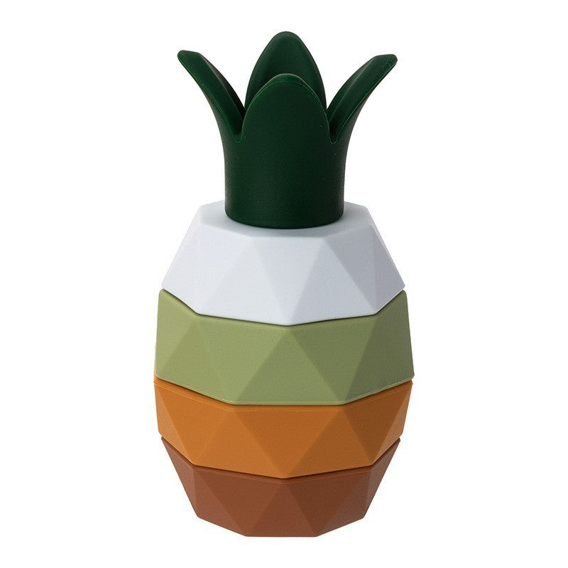 Creative Children's Educational Stacking Building Blocks Fruit Pineapple Silicone Safe Odorless Maternal And Child Toys