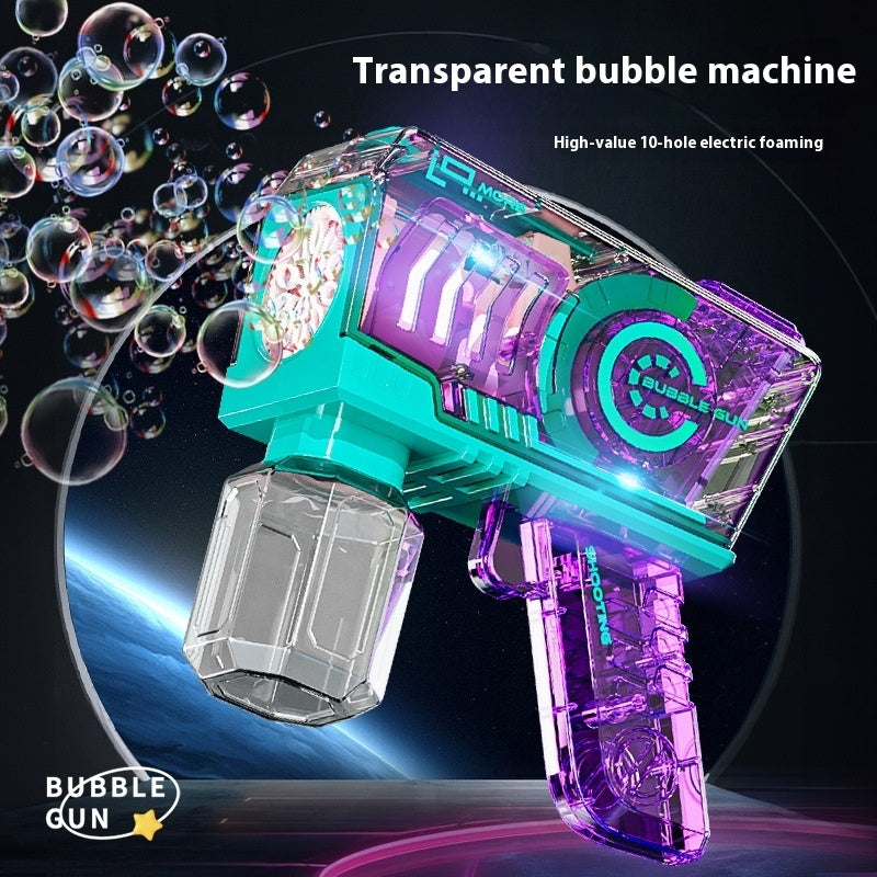 Bubble Gun Mechanical Transparent Light Automatic Bubble Toy