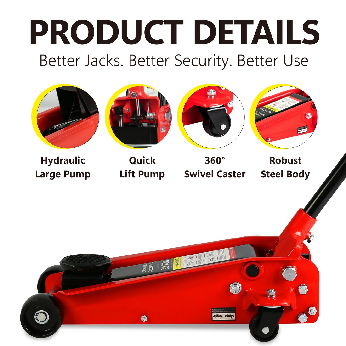 Hydraulic Trolley Low Profile Steel Racing Floor Jack