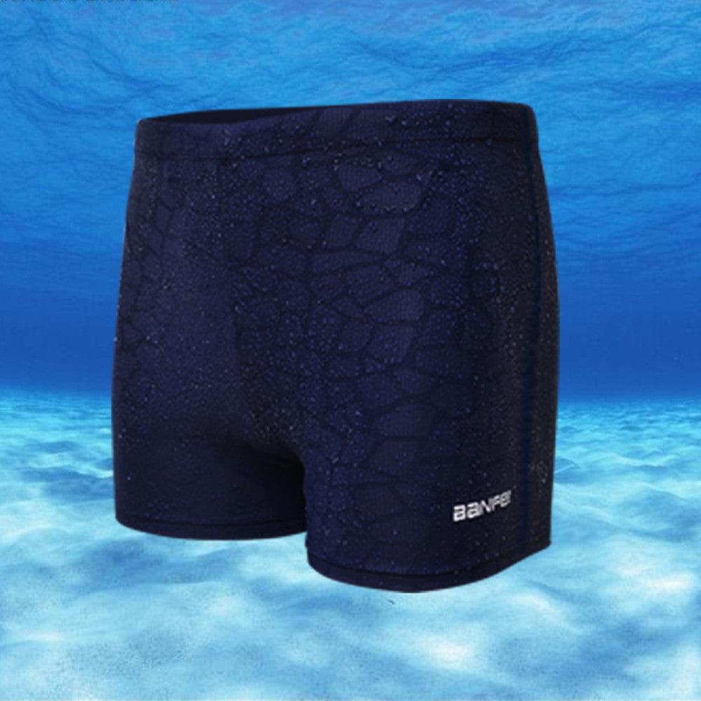 Men's Solid Color Spa Plus Size Boxer Swimming Trunks