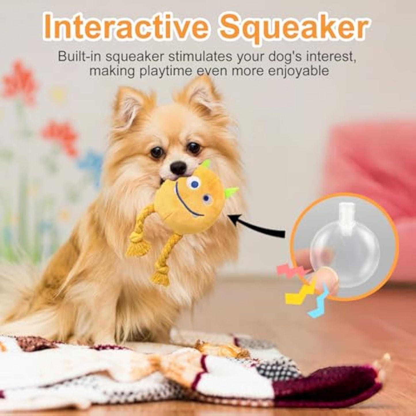 Dog Toys For Small Dogs Puppy Toys To Keep Them Busy - Squeaky Rope Plush Dog Toys For Small And Medium Breed