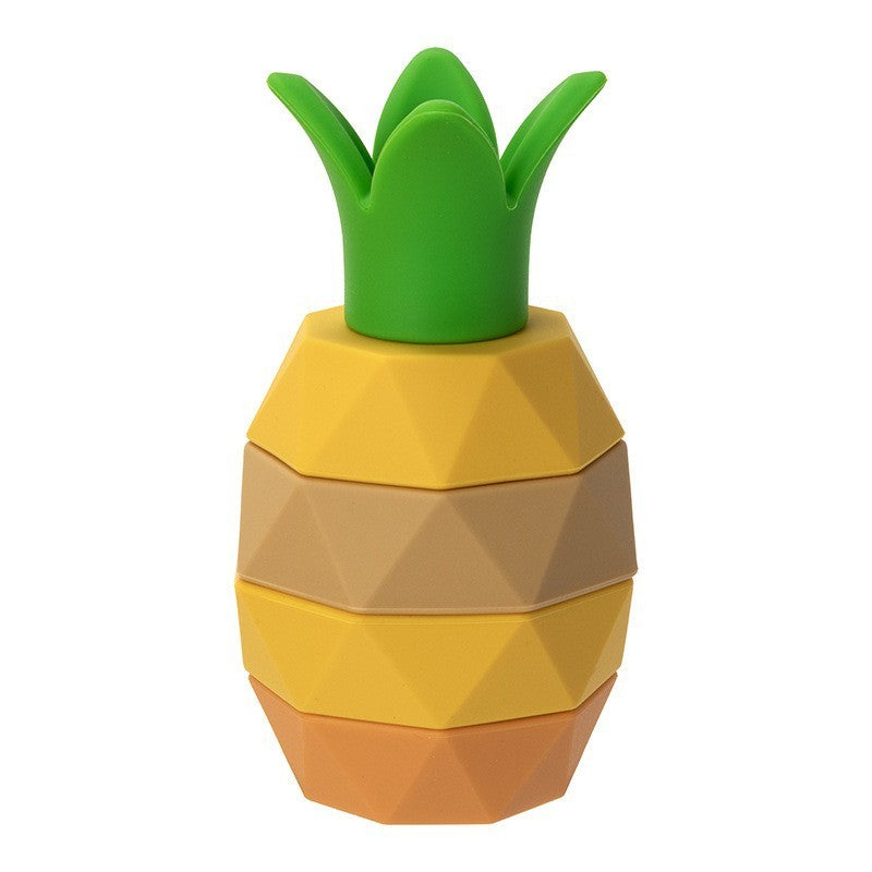 Creative Children's Educational Stacking Building Blocks Fruit Pineapple Silicone Safe Odorless Maternal And Child Toys