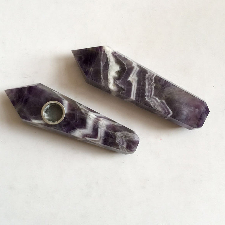 Natural dream amethyst smoking pipe original stone crystal pipe smoking