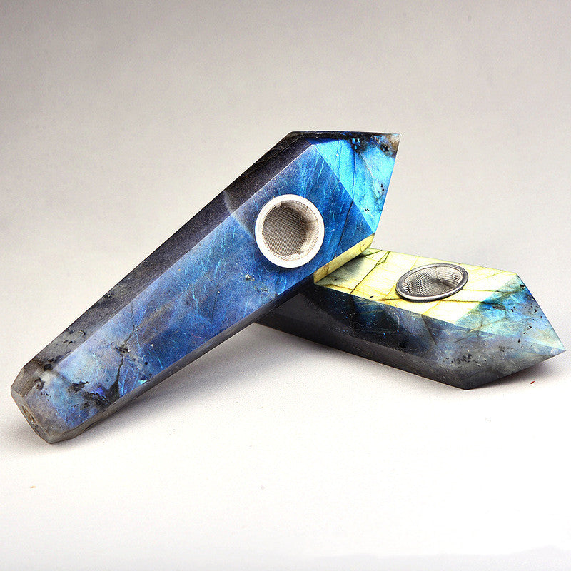 Polished Ash Moonstone Pipe