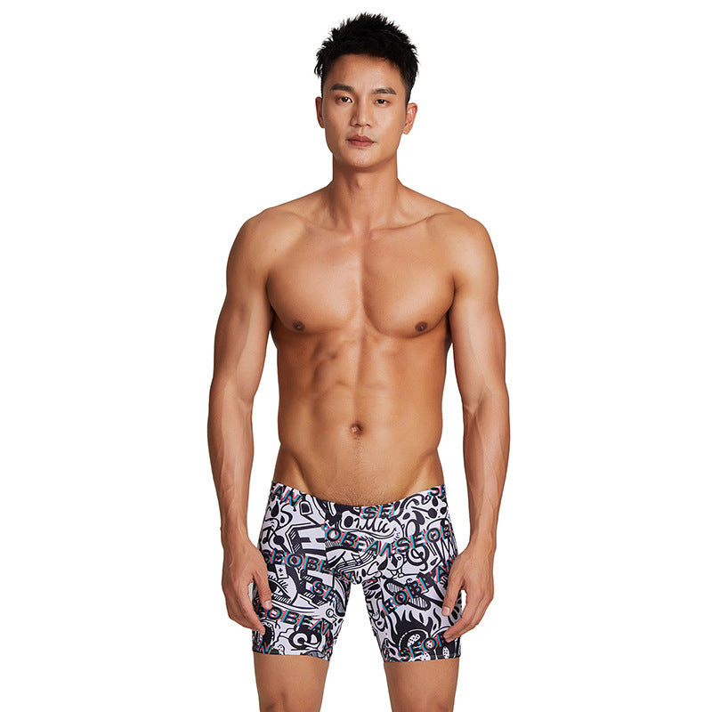 Men's Printed Skinny Spa Five Point Swim Shorts