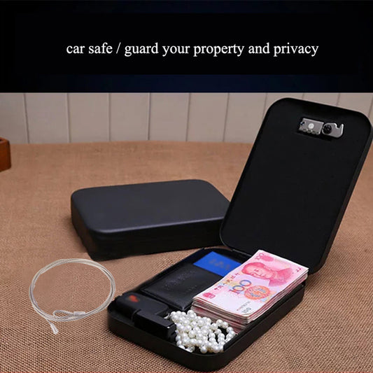 Portable Safe Box Jewelry Jewelry Cash Car Safe Box