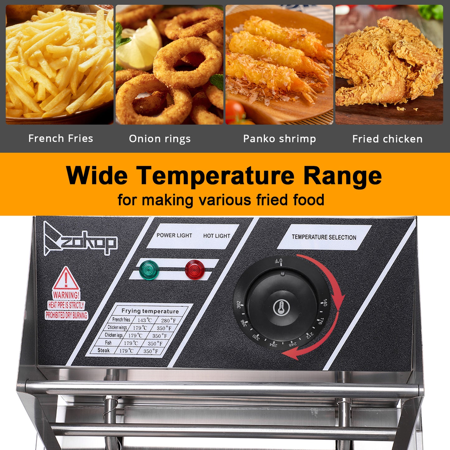 Electric Fryer Silver Stainless Steel Single Cylinder