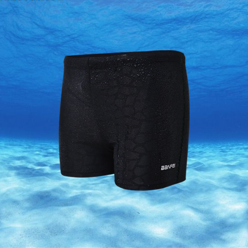 Men's Solid Color Spa Plus Size Boxer Swimming Trunks