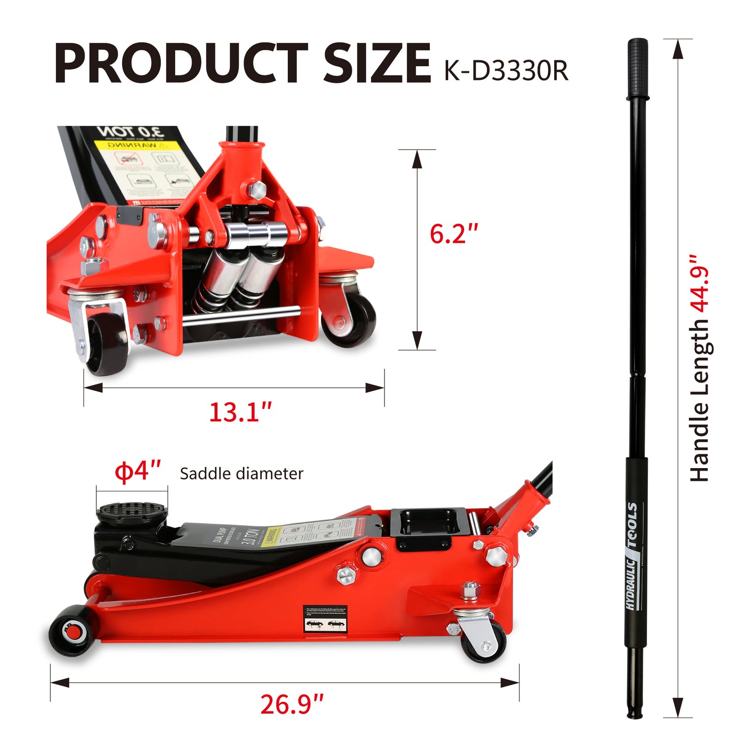 Hydraulic Low Profile Steel Racing Floor Jack.